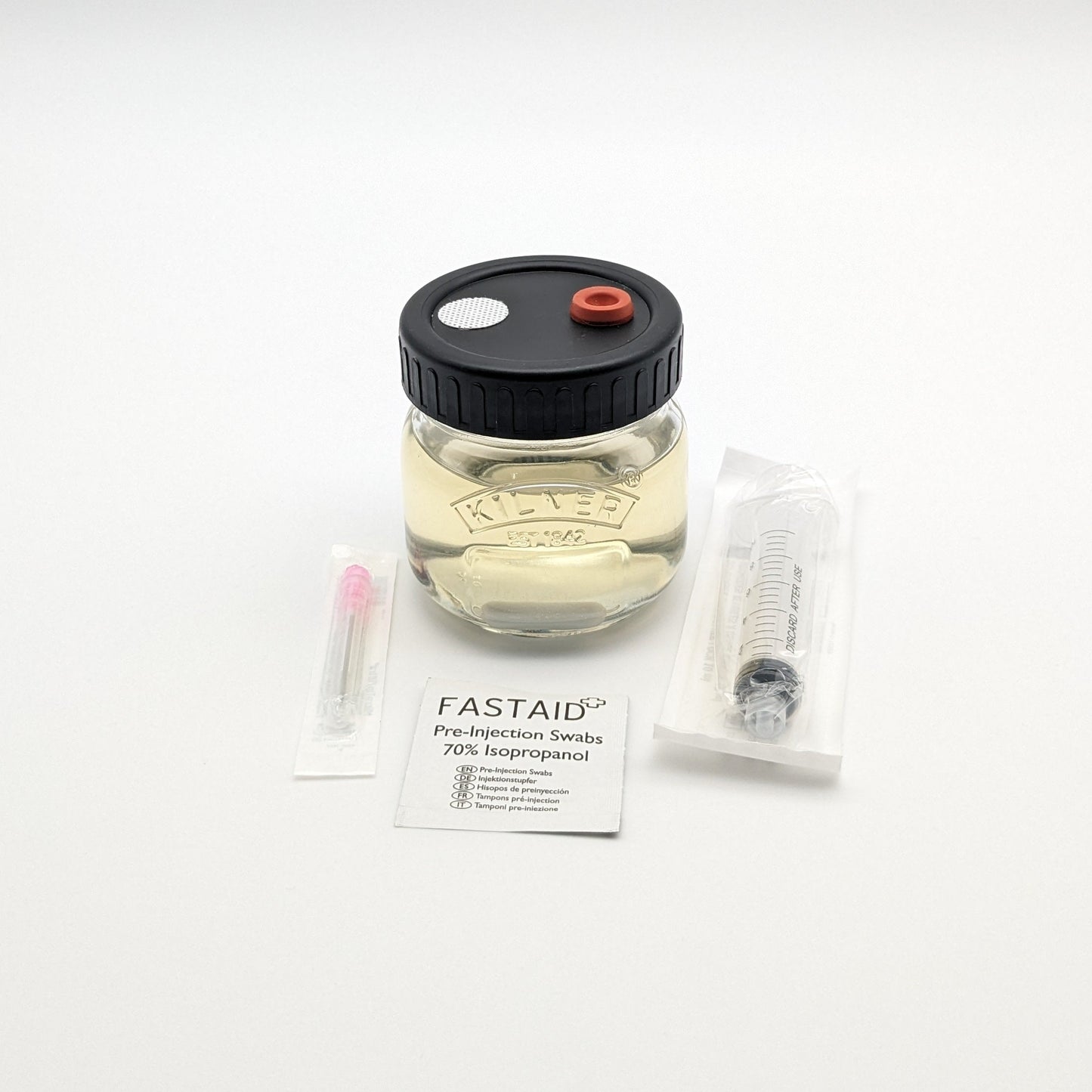 Sterile liquid culture jar kit