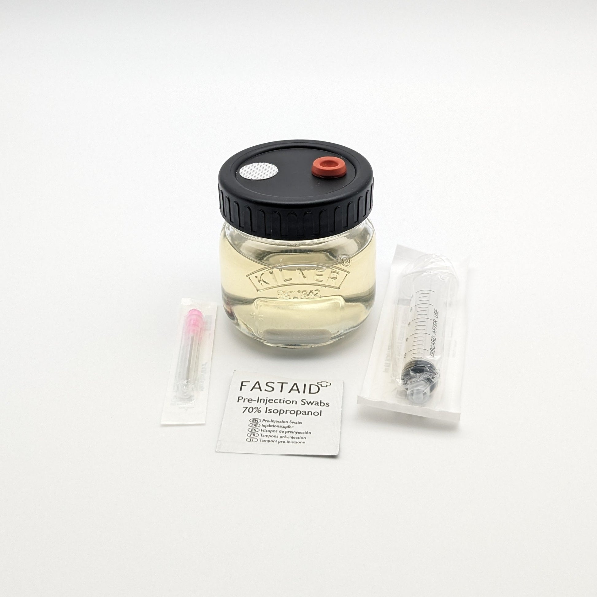 Sterile liquid culture jar kit